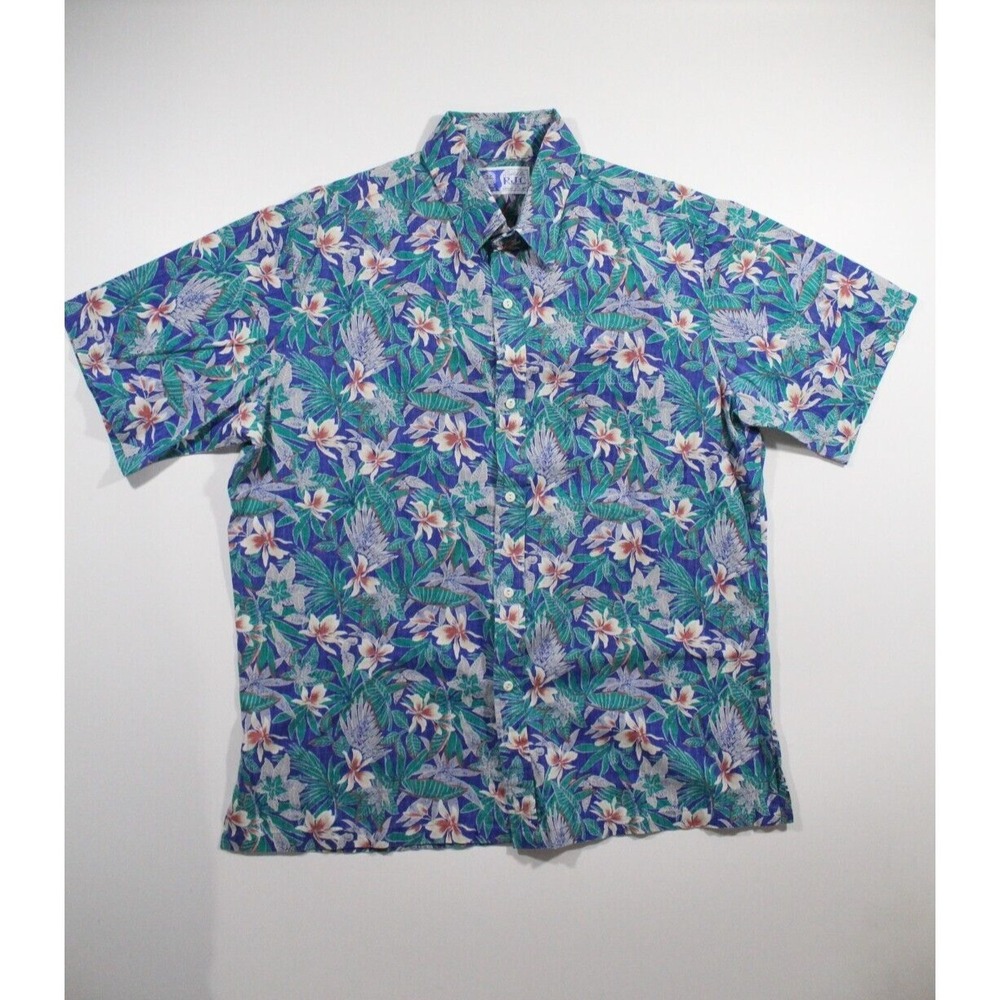 Vintage‎ Hawaiian Shirt Styled by RJC Floral Extra Large Island Beach